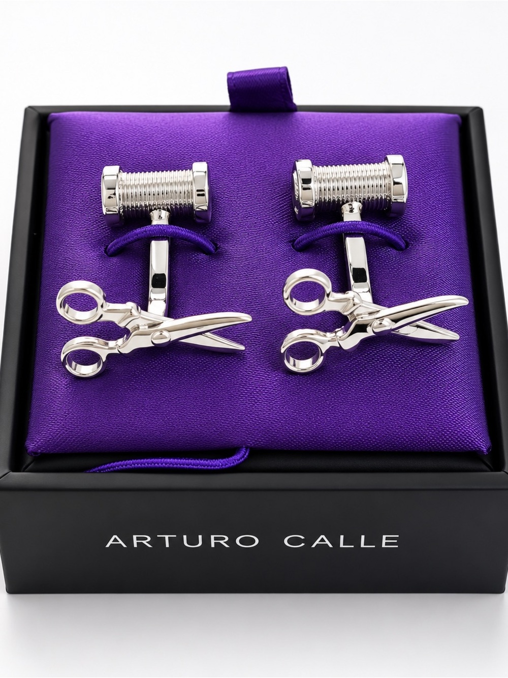 Arturo Calle Stainless Steel Scissors Cufflinks – Box Included